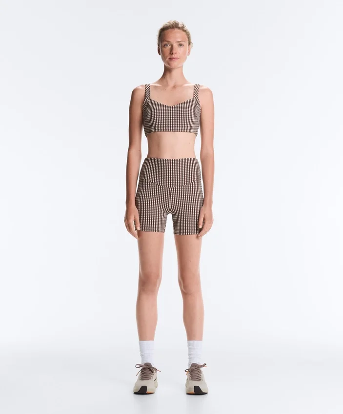 Comfortlux Hot Pants με ψηλή μέση και μήκος 10 cm σε καρό μοτίβο Comfortlux Hot Pants με ψηλή μέση και μήκος 10 cm σε καρό μοτίβο