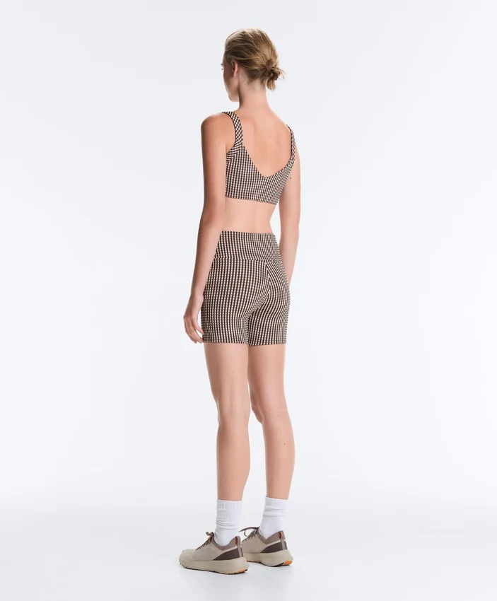 Comfortlux Hot Pants με ψηλή μέση και μήκος 10 cm σε καρό μοτίβο Comfortlux Hot Pants με ψηλή μέση και μήκος 10 cm σε καρό μοτίβο